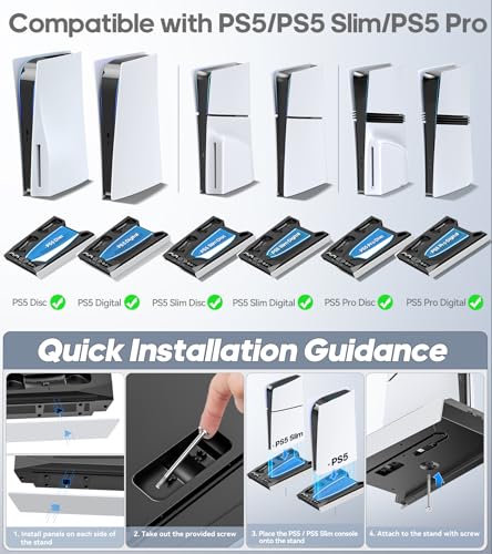 PS5 Stand with Cooling Fan and Charging Station J512338