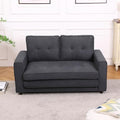 Dark Gray Upholstered Convertible Futon Sofa Bed D4639