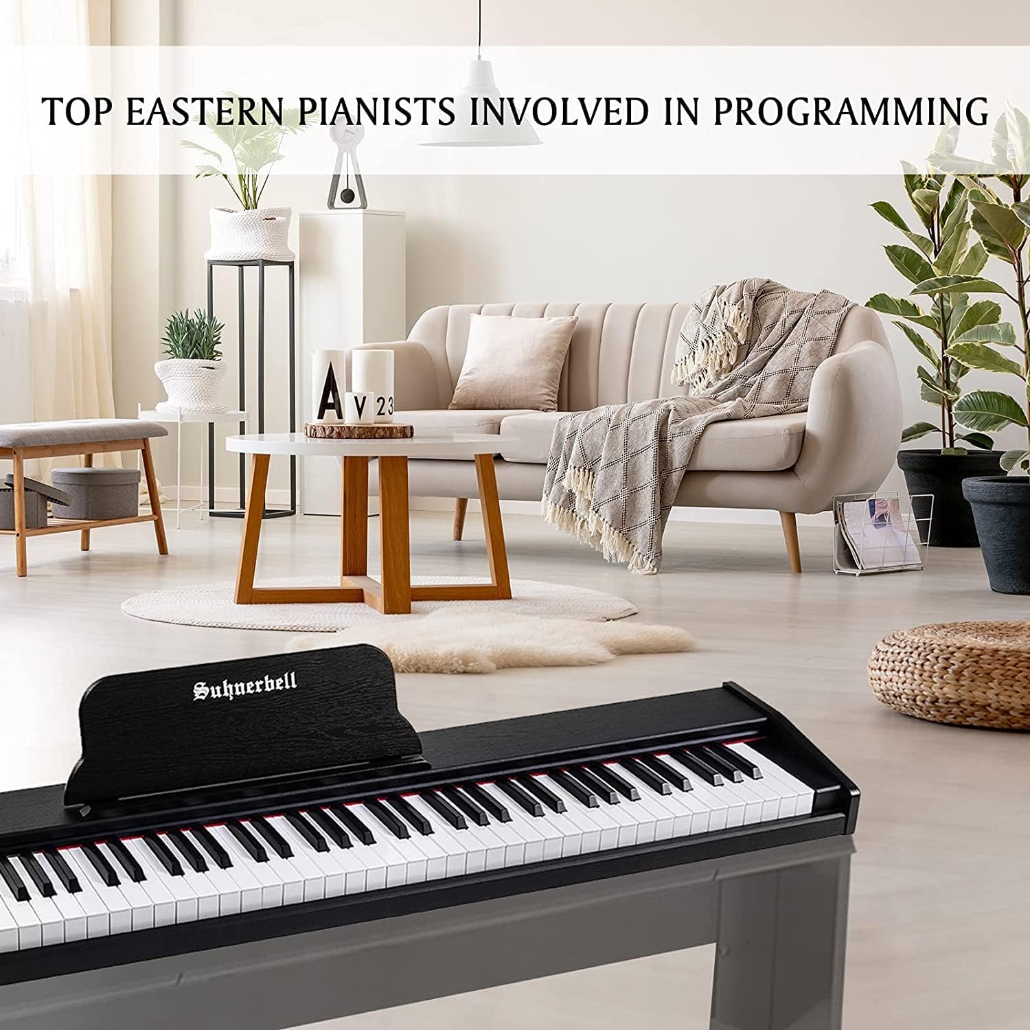 88 Key Full-Size Weighted Keys Digital Piano Keyboard with Sustain Pedal V9132