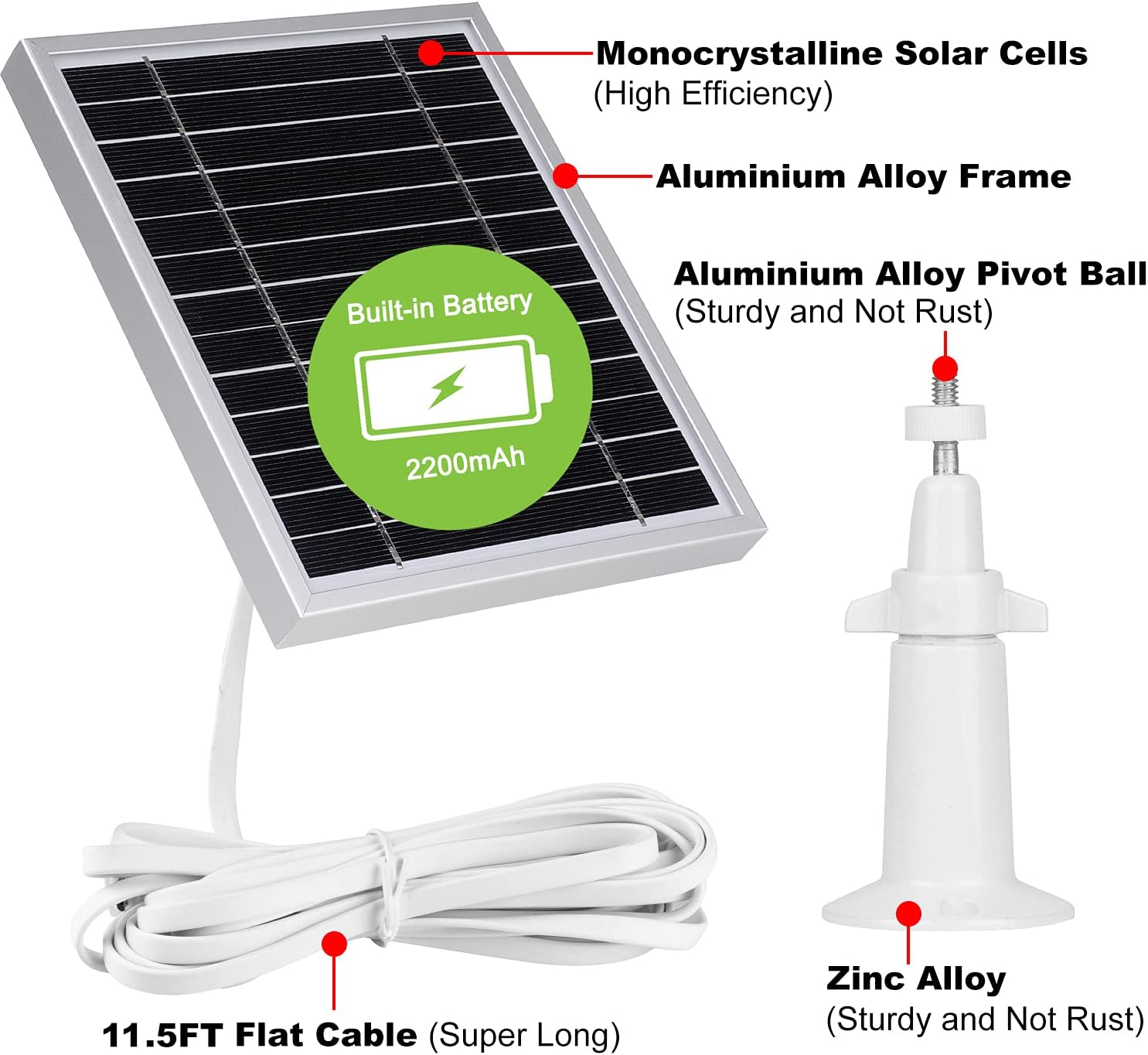 Silver Solar Panel for Nest Camera T2593