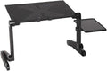 Foldable Aluminum Adjustable Laptop Desk with Mouse Pad (Black) D485766