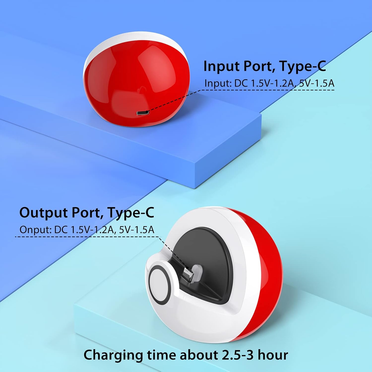 Red White USB-C Charging Stand for Nintendo Switch F429