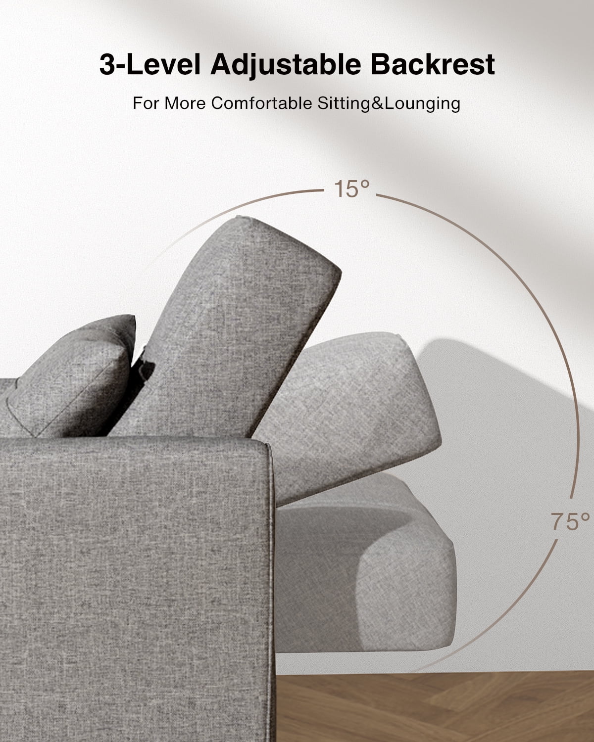 Grey Convertible Chair Single Bed U825966