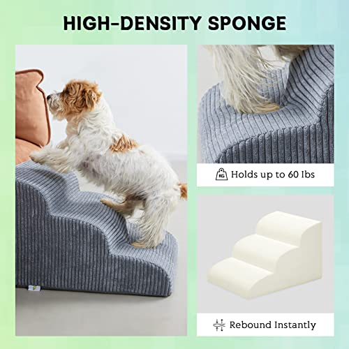 2 Steps High Density Foam Waterproof Pet Stairs with Removable Washable Cover G260529