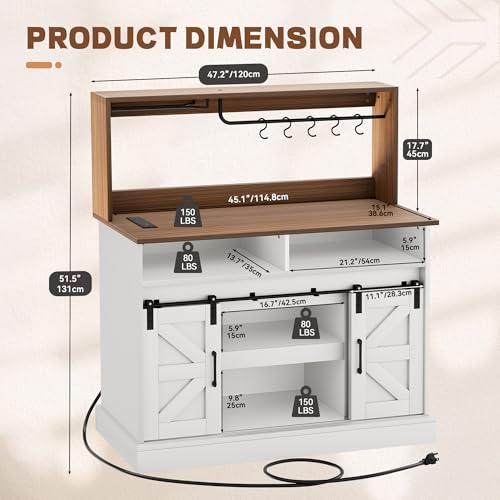 White Coffee Bar with Storage B343