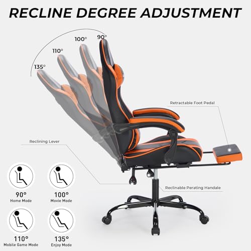 Ergonomic Gaming Chair with Footrest and Massage N92344