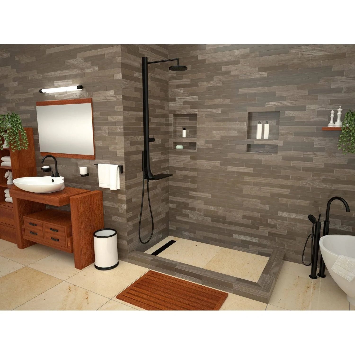 Bronze Double Threshold Shower Base O155