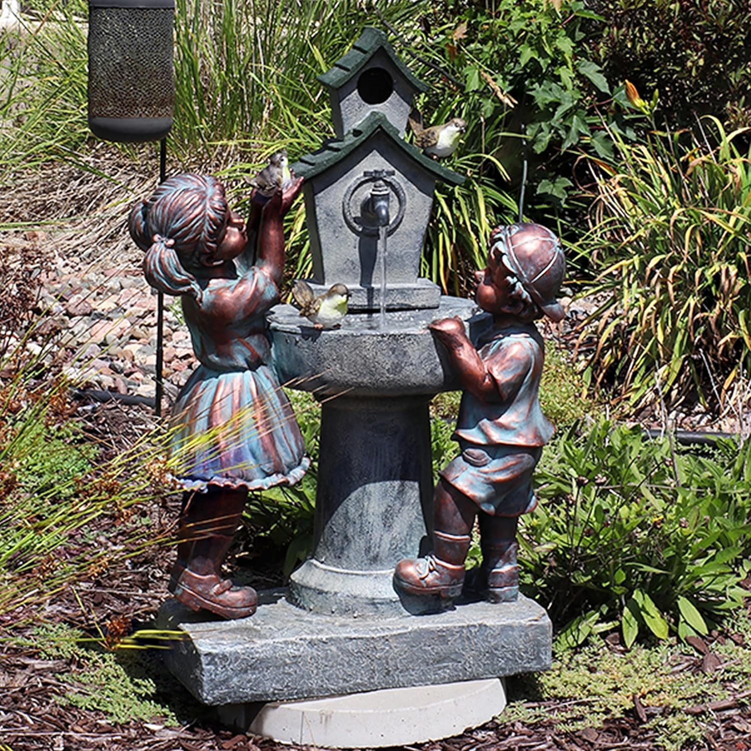 30-Inch Outdoor Water Fountain with Electric Submersible Pump S588554