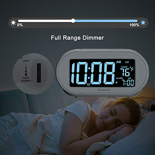 Auto Set Digital Desk Clock with Dimmable Brightness Dimmer, USB Port, Date, Temperature, Snooze P572143