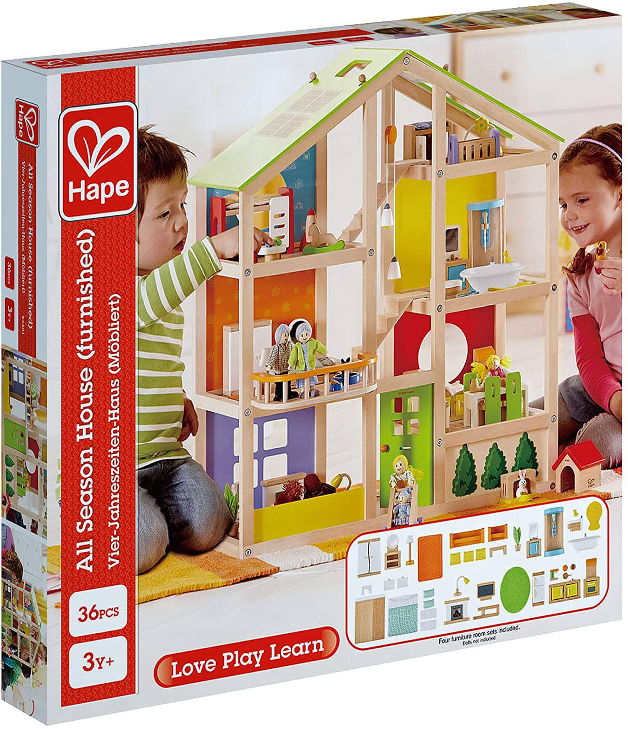 3 Story Wooden Dollhouse N288405