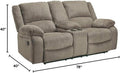 Contemporary Fabric Reclining Loveseat in Pewter U297