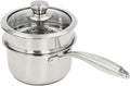 2-Layer Stainless Steel Steamer Pot with Transparent Lid E943438