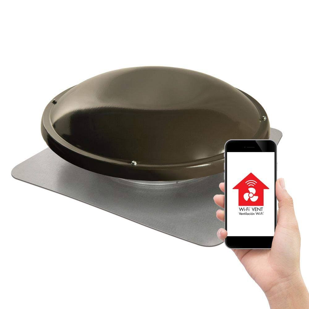 1250 CFM Weathered Wood Wi-Fi Power Roof Mount Attic Fan A5036