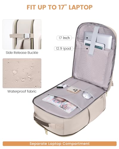 40L Carry on Backpack with 3 Packing Cubes, Waterproof Travel Bag M526