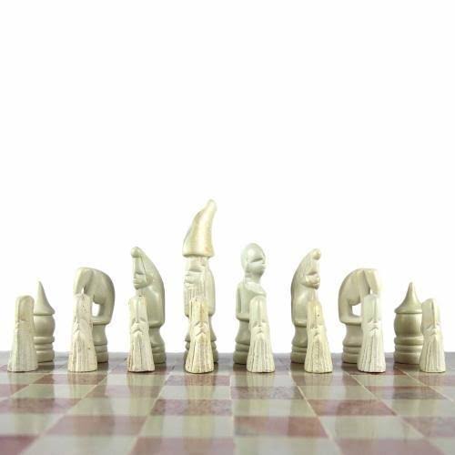 Hand Carved Soapstone Chess Set C64218