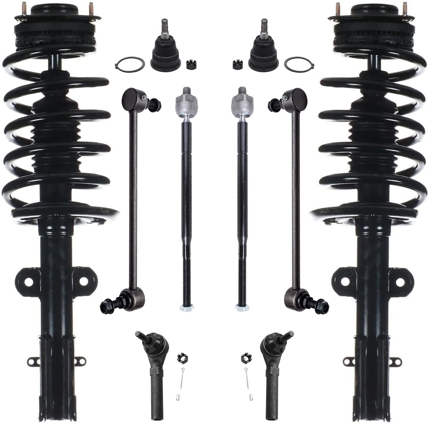 Front Struts with Coil Spring and Sway Bar End Links Kit V317753