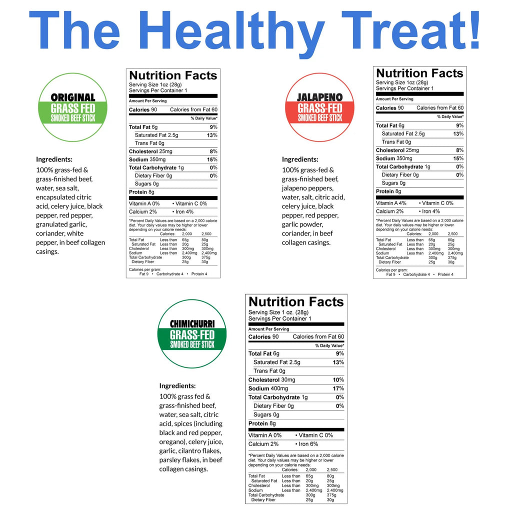 No Sugar Grass-fed Non-GMO Beef Sticks Variety Pack (12-Count, 1-oz) Y4437
