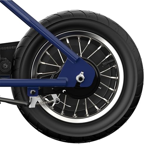 Dark Blue Electric Retro Minibike with 250W Motor, 12 Inch Tires, 24V Battery F213233