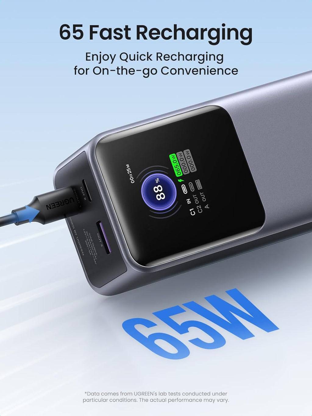 25000mAh 200W Portable Charger with TFT Display V786