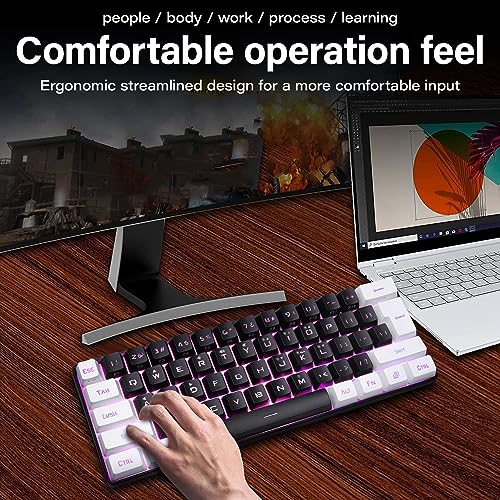 Wired Compact Mechanical Gaming Keyboard 61 Keys RGB LED Backlight U31275