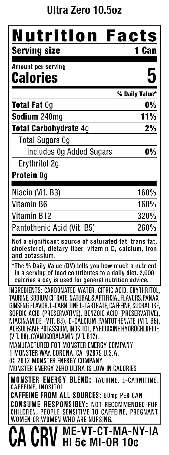 Sugar Free Energy Drink, 10.5 Ounce (Pack of 12) I960