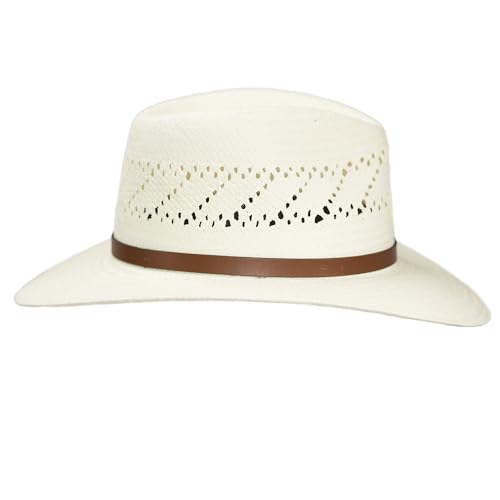Vented Straw Fedora Hat F584298