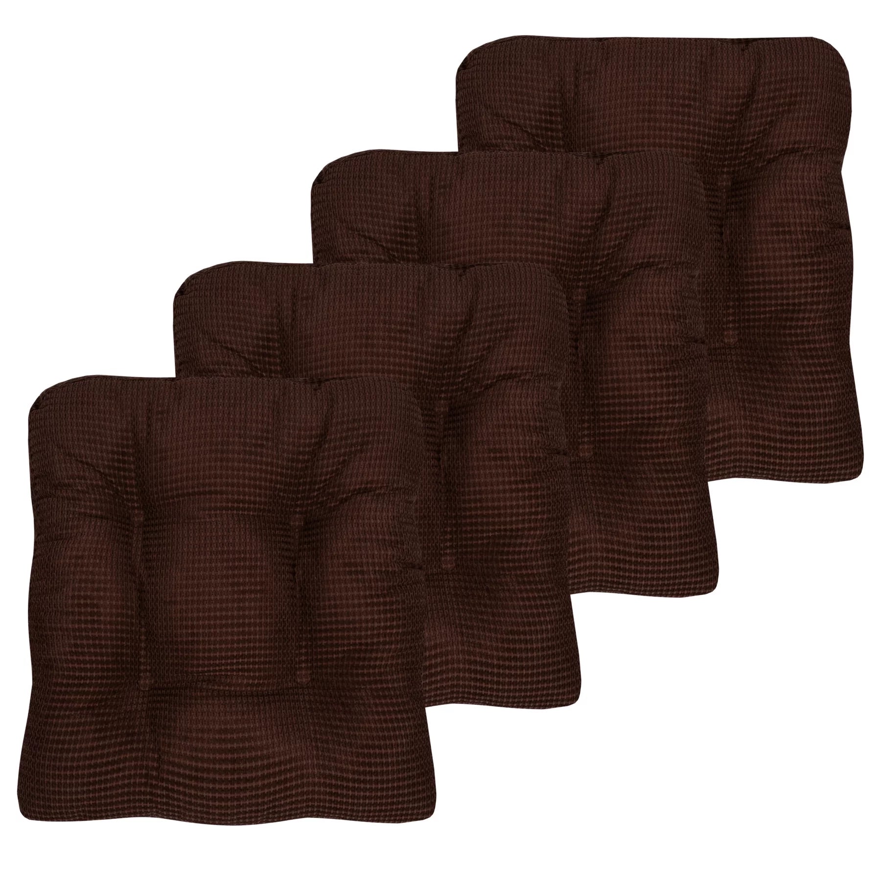 4 Pack Chocolate Memory Foam Chair Cushion Pad X62263