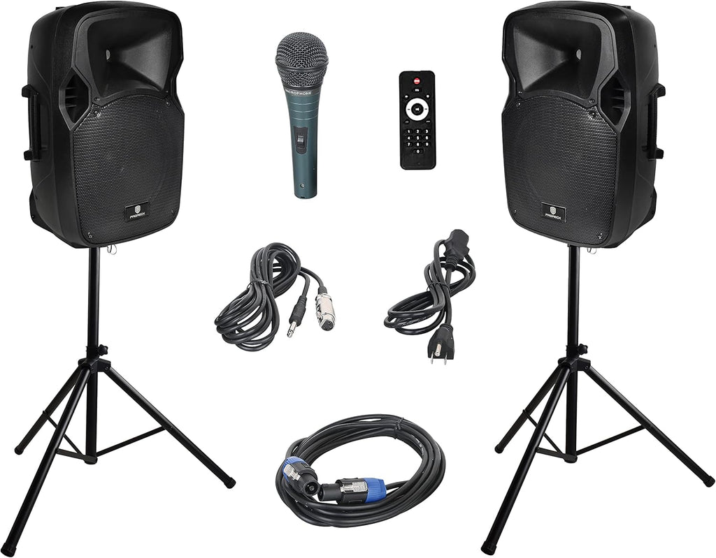 12-Inch 1000 Watts 2-Way Powered PA Speaker System with Bluetooth B722