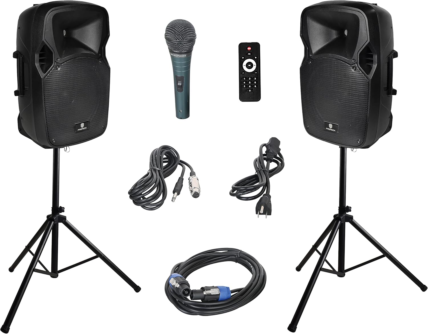 12-Inch 1000 Watts 2-Way Powered PA Speaker System with Bluetooth B722