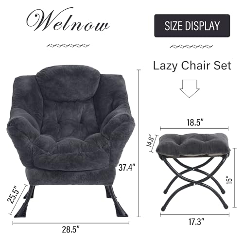 Beige Lazy Chair with Ottoman Q93730