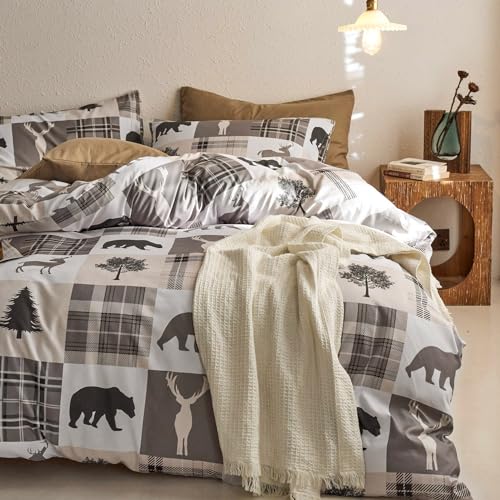 Rustic Comforter Set, 3 Pieces, Taupe, Queen Size W108612
