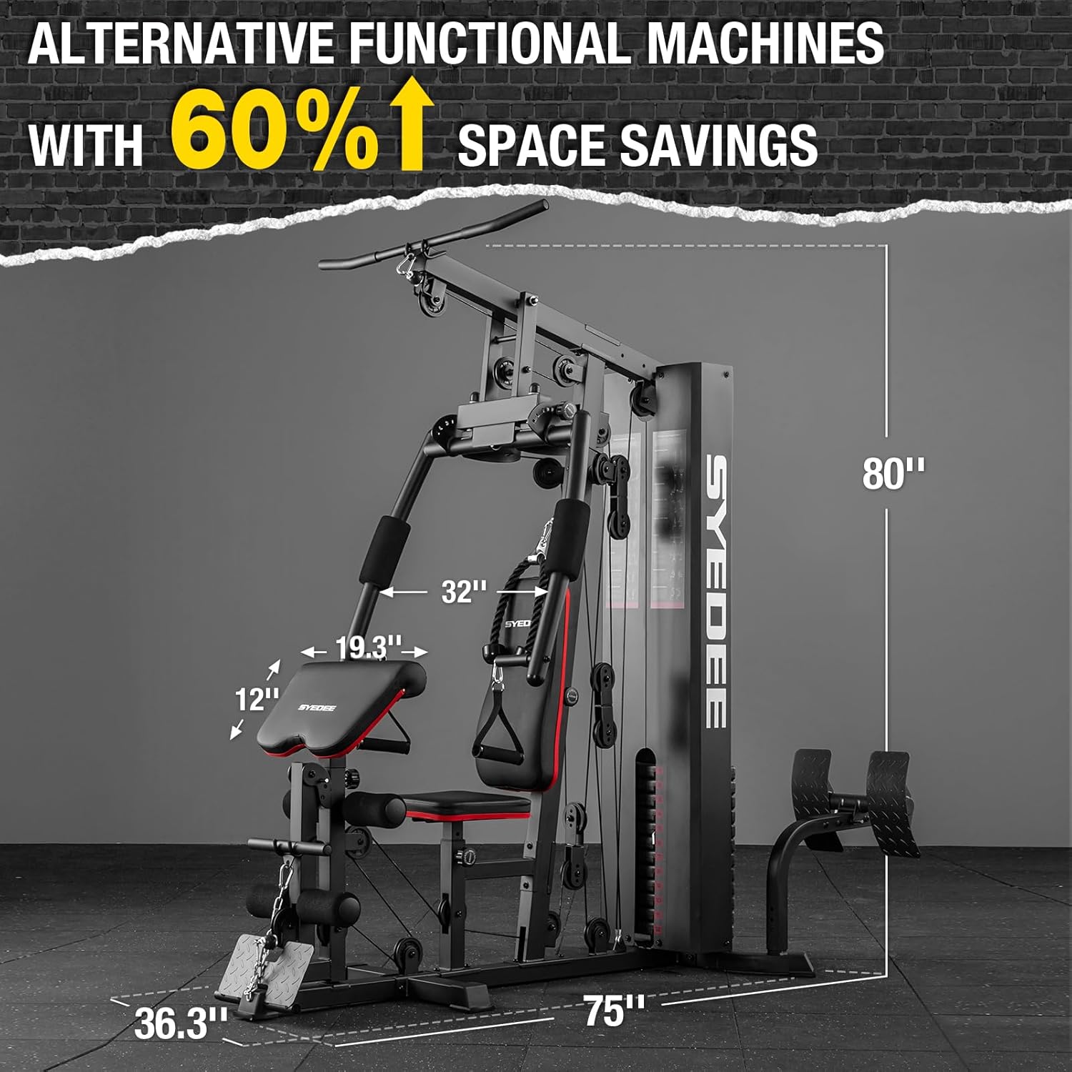 Multifunctional Home Gym Station with 150LBS Weight Stack N85018