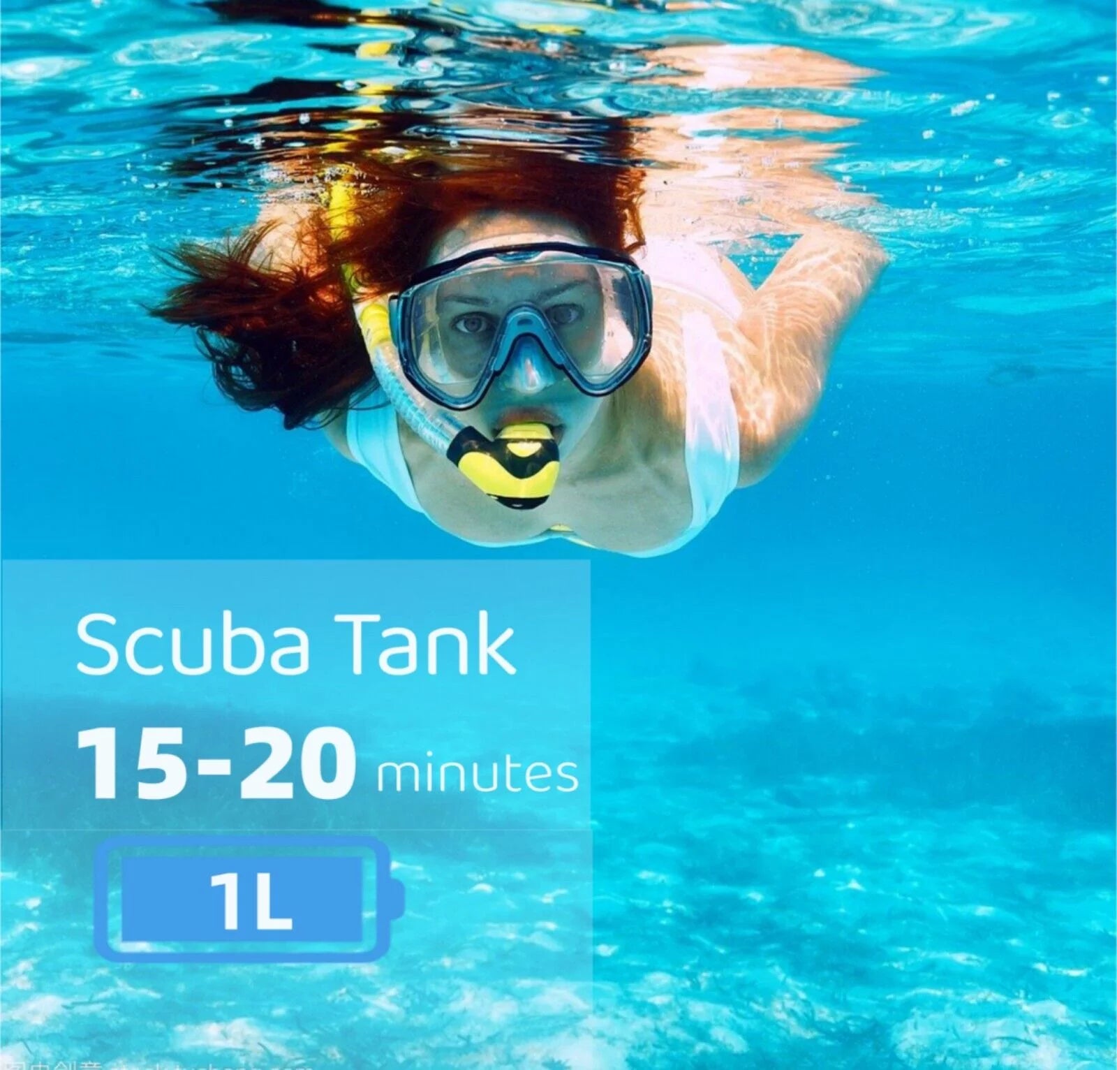 1L Mini Scuba Tank Underwater Dive Oxygen N467659