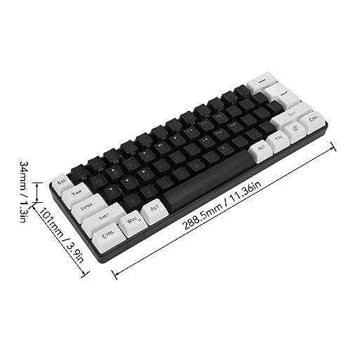 Wired Compact Mechanical Gaming Keyboard 61 Keys RGB LED Backlight U31275