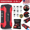 99800mAh Battery Jump Starter with 4 USB Ports and LED Flashlight J475588