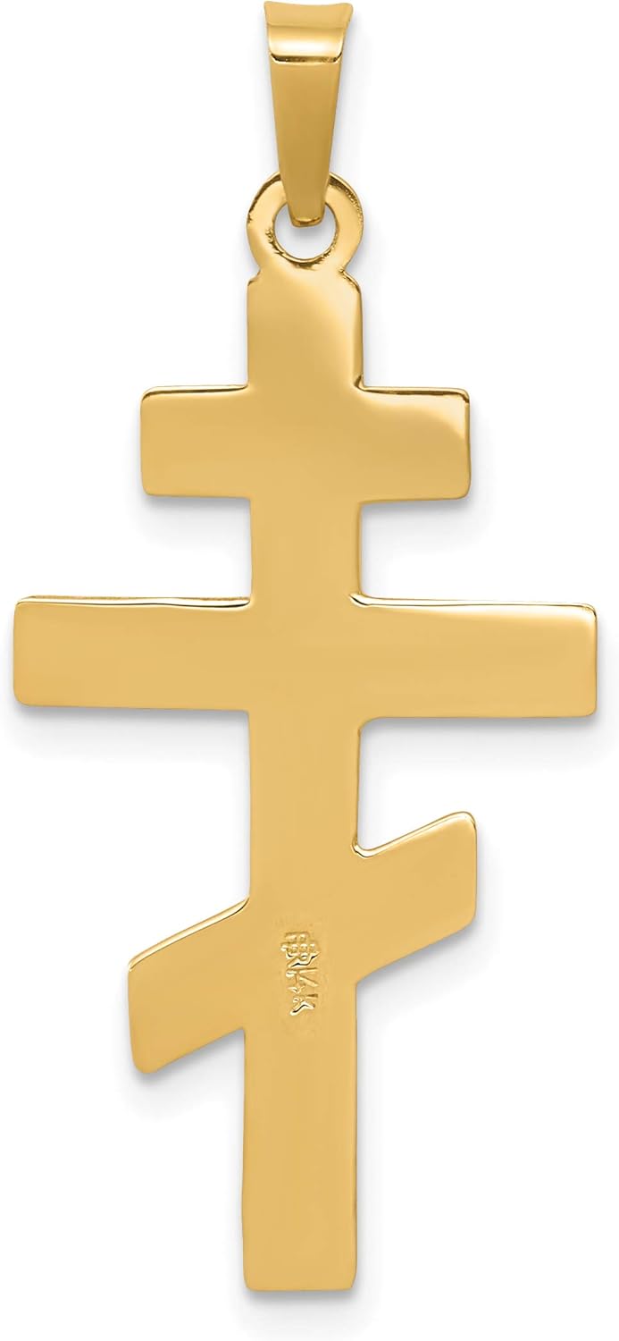 14k Yellow Gold Eastern Orthodox Cross Pendant Z484