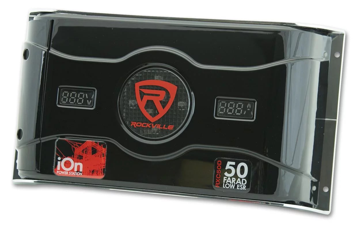 50 Farad 24V Car Audio Capacitor with Voltage Amperage Meter I8581