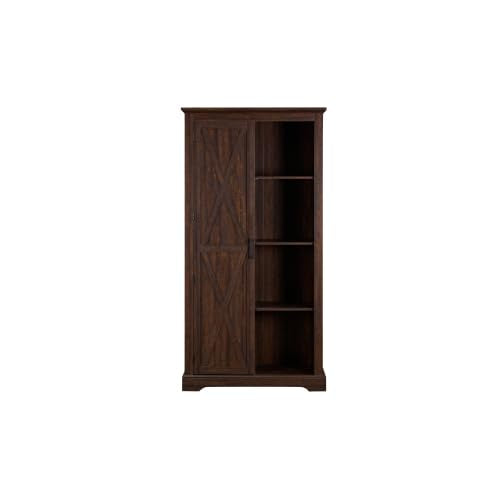 Espresso Tall Storage Cabinet with Sliding Door P804