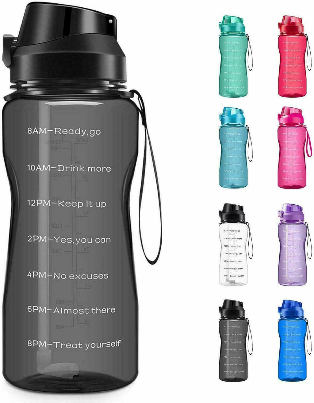 BPA Free 2.2L Water Bottle with Straw K1465