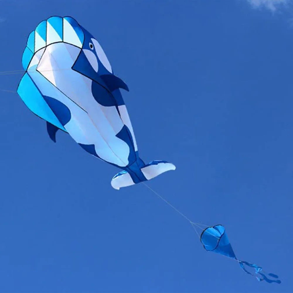 Blue Polyester 78inch Whale Dolphin Kite F146