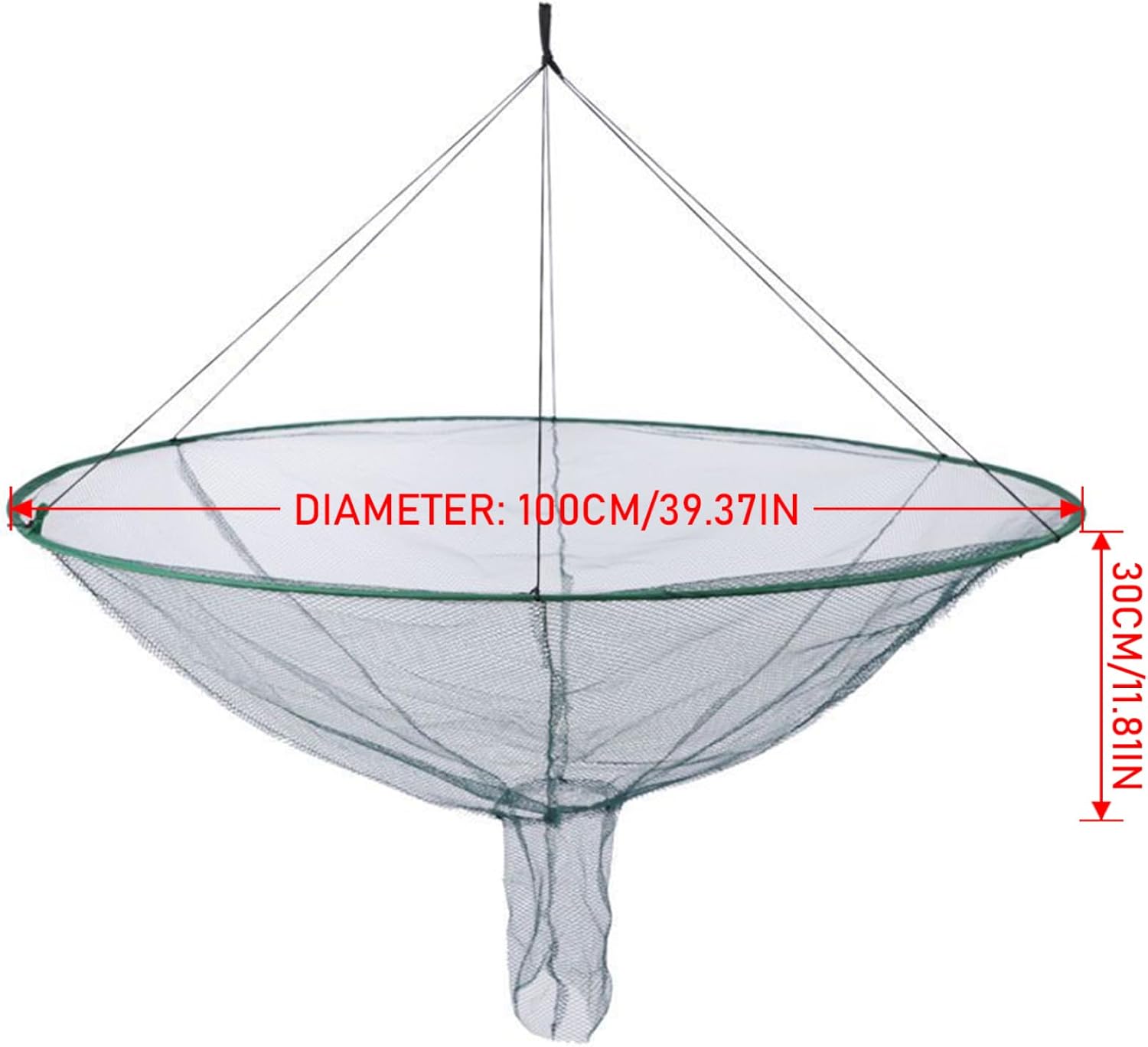 Drop Net Dia. 39in Foldable Portable Fishing Net B300360