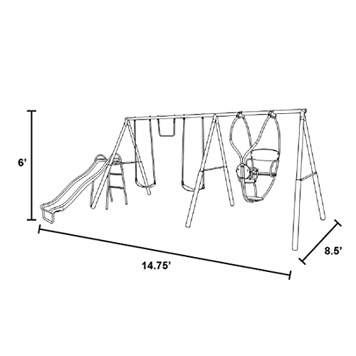 Metal Swing, Slide and Trampoline Set T27583