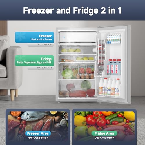 4.3 Cu.Ft Mini Fridge with Freezer, Single Door, Black H3725