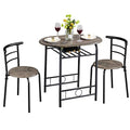 White 3-Piece Dining Table Set with Metal Frame M224