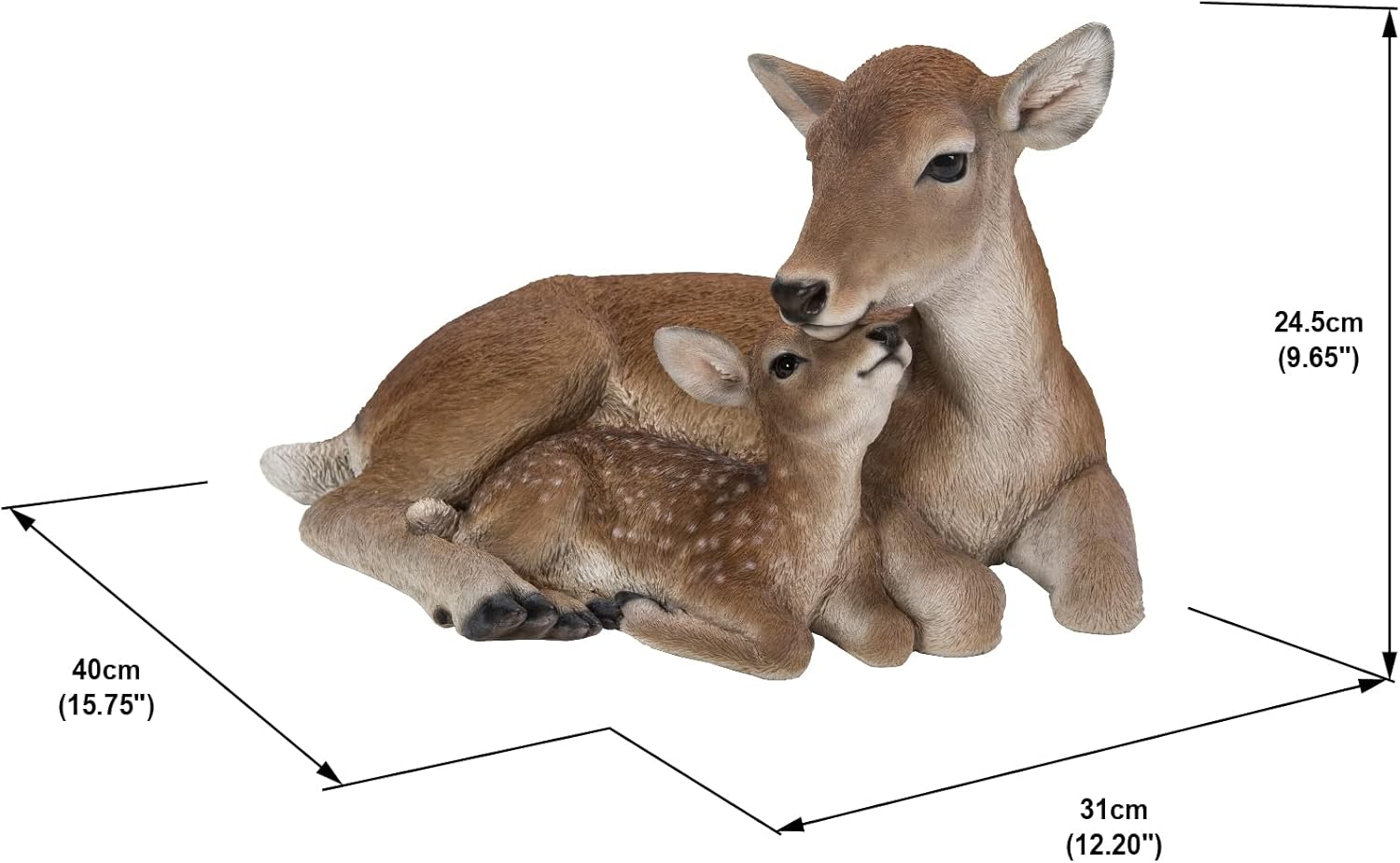 Cuddling Mother and Baby Deer Garden Statue G93789
