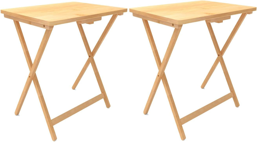 Folding TV Tray Table Set of 2, Bamboo M332471