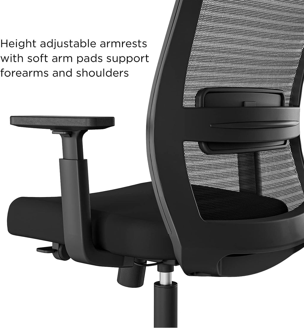 Black Fabric Mesh Swivel Task Chair, 2/Pack F152831