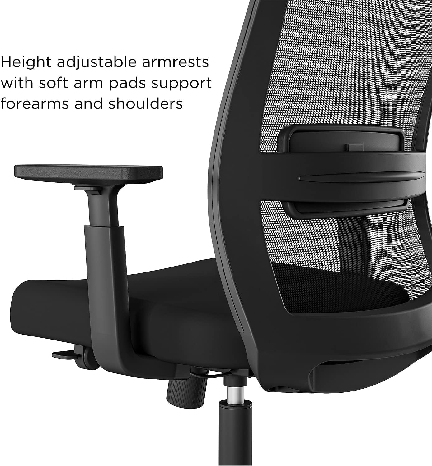 Black Fabric Mesh Swivel Task Chair, 2/Pack F152831