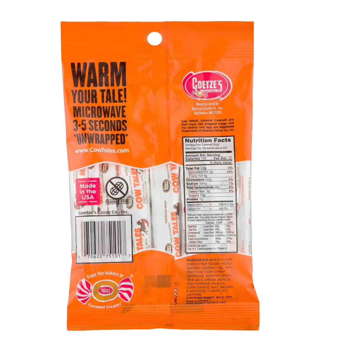 Caramel Creams, Cow Tales Minis, Peanut Free Candy V914