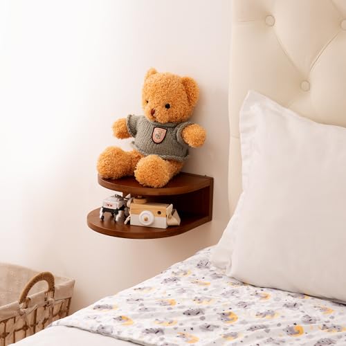 Walnut Wood Wall Mount Floating Nightstand M58534